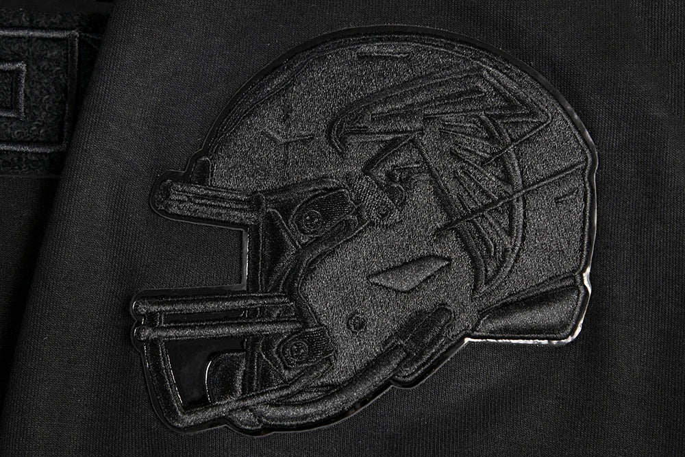 NFL ATLANTA FALCONS TRIPLE BLACK MEN'S DOUBLE KNIT PULLOVER HOODIE (TRIPLE BLACK MEN'S) - Image 7