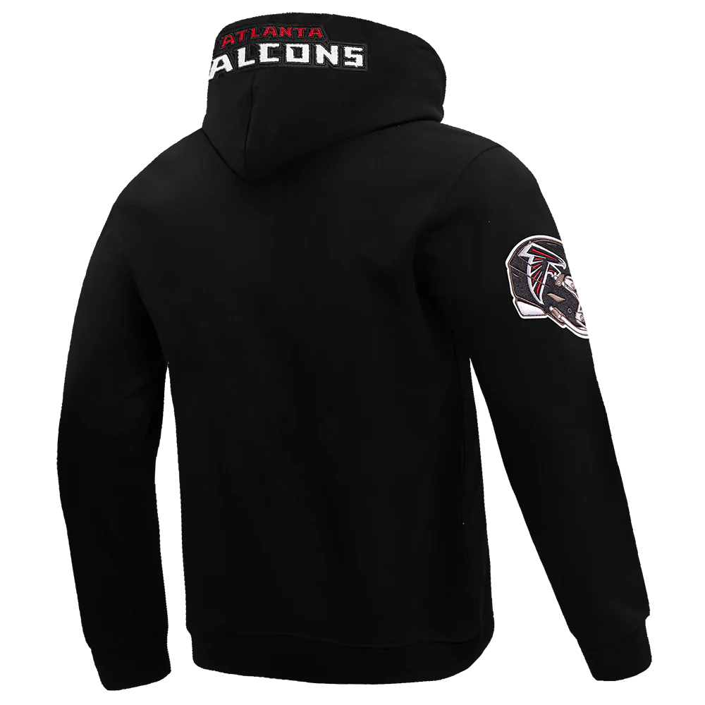NFL ATLANTA FALCONS BIJAN ROBINSON #7 MEN'S DOUBLE KNIT PULLOVER HOODIE (BLACK) - Image 4