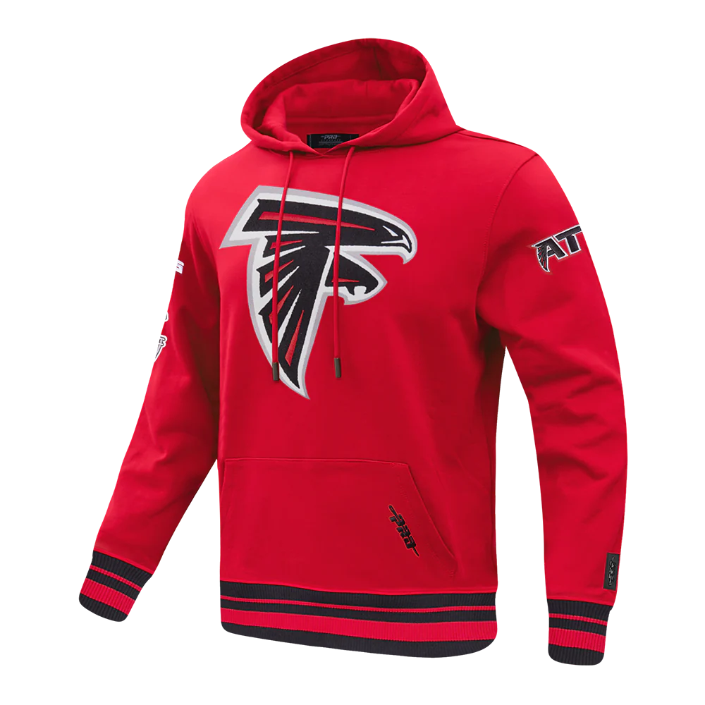 NFL ATLANTA FALCONS MASHUP MEN'S RIB PULLOVER HOODIE (RED/BLACK) - Image 2
