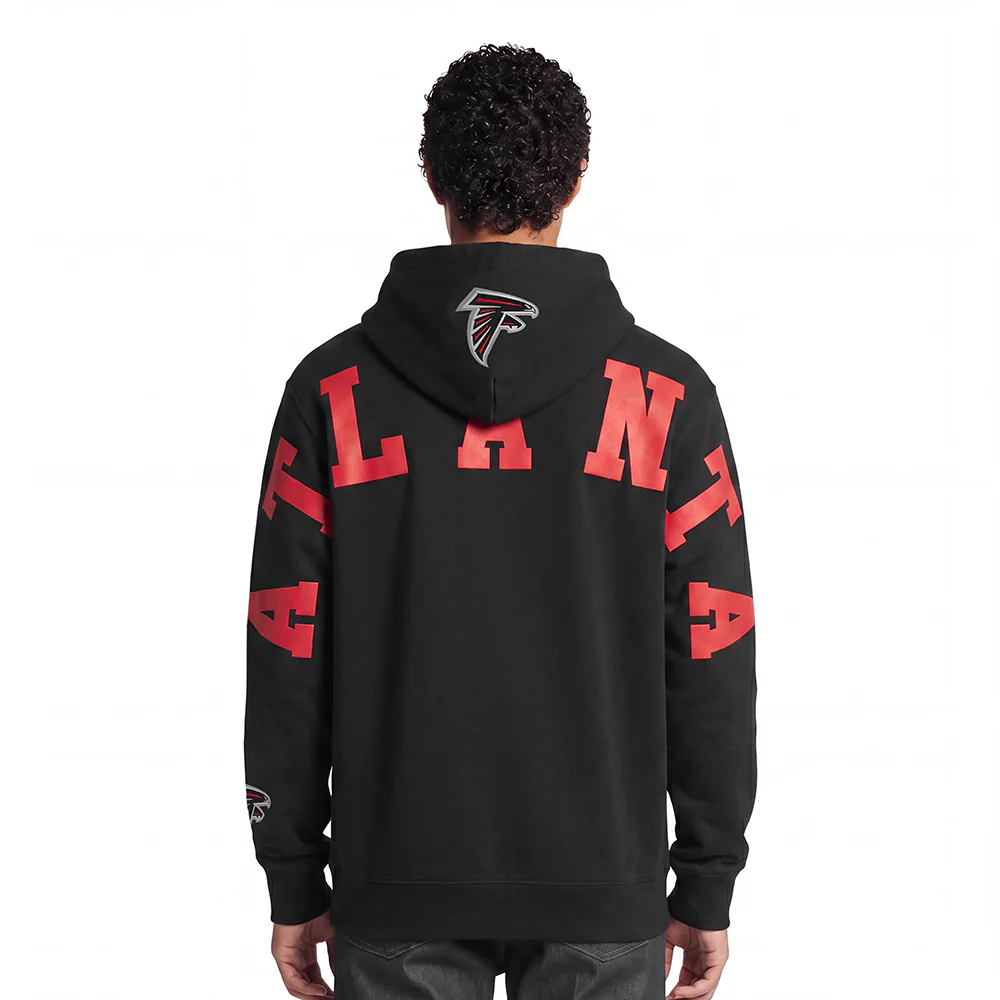 NFL ATLANTA FALCONS WINGSPAN MEN'S DROP SHOULDER FLC PO HOODIE (BLACK)