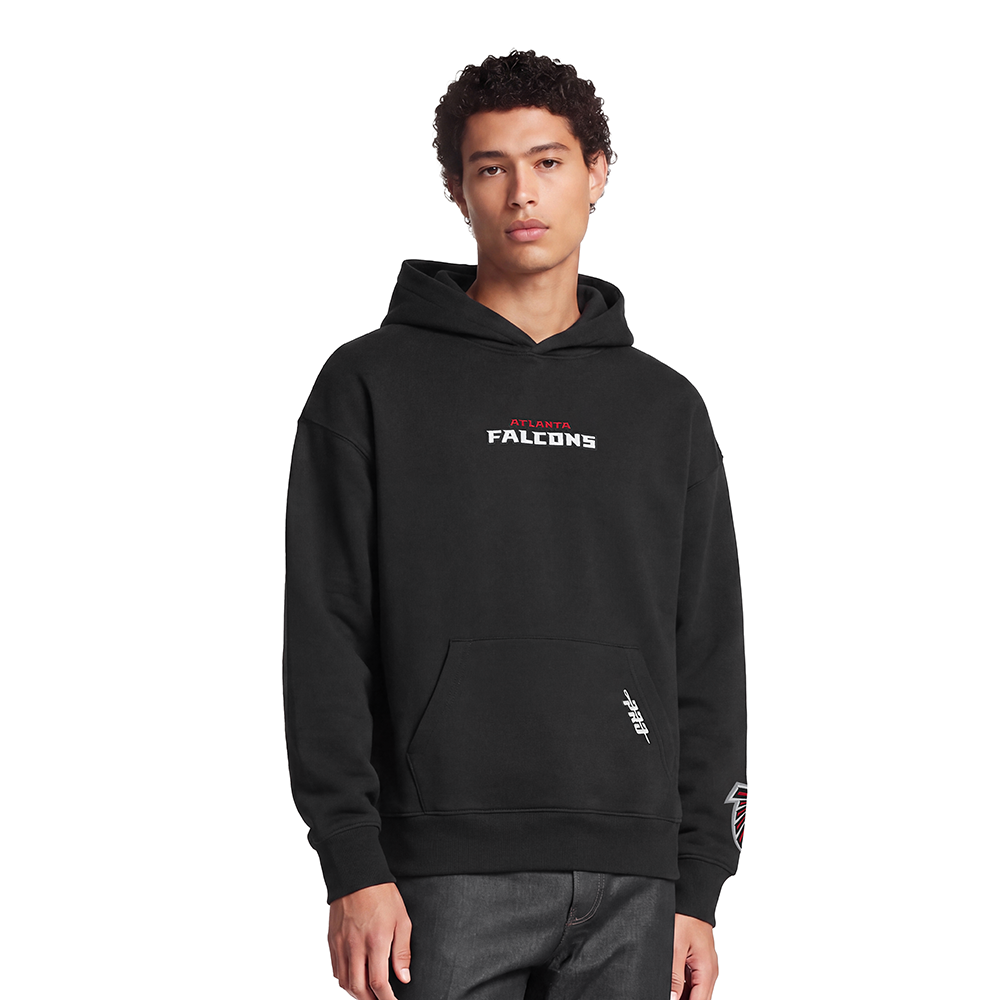 NFL ATLANTA FALCONS WINGSPAN MEN'S DROP SHOULDER FLC PO HOODIE (BLACK) - Image 2