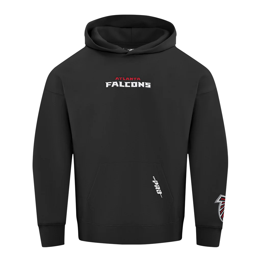 NFL ATLANTA FALCONS WINGSPAN MEN'S DROP SHOULDER FLC PO HOODIE (BLACK) - Image 3