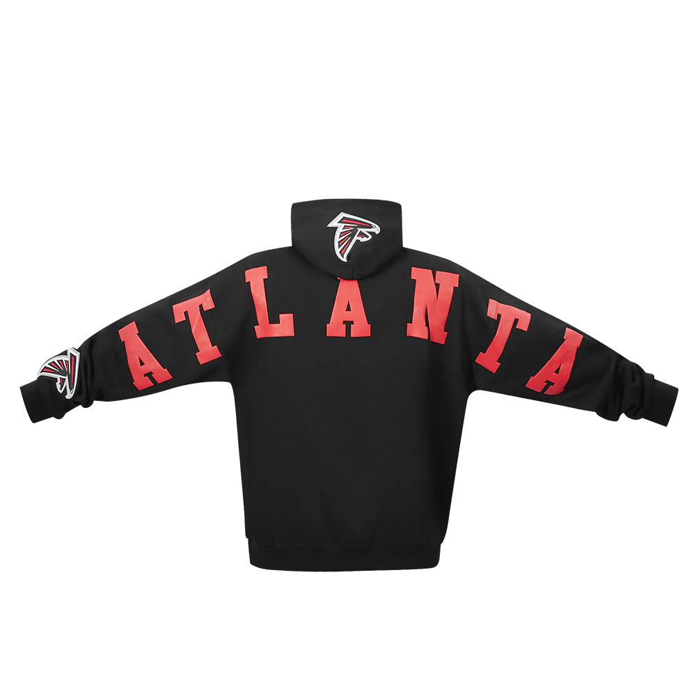 NFL ATLANTA FALCONS WINGSPAN MEN'S DROP SHOULDER FLC PO HOODIE (BLACK) - Image 7