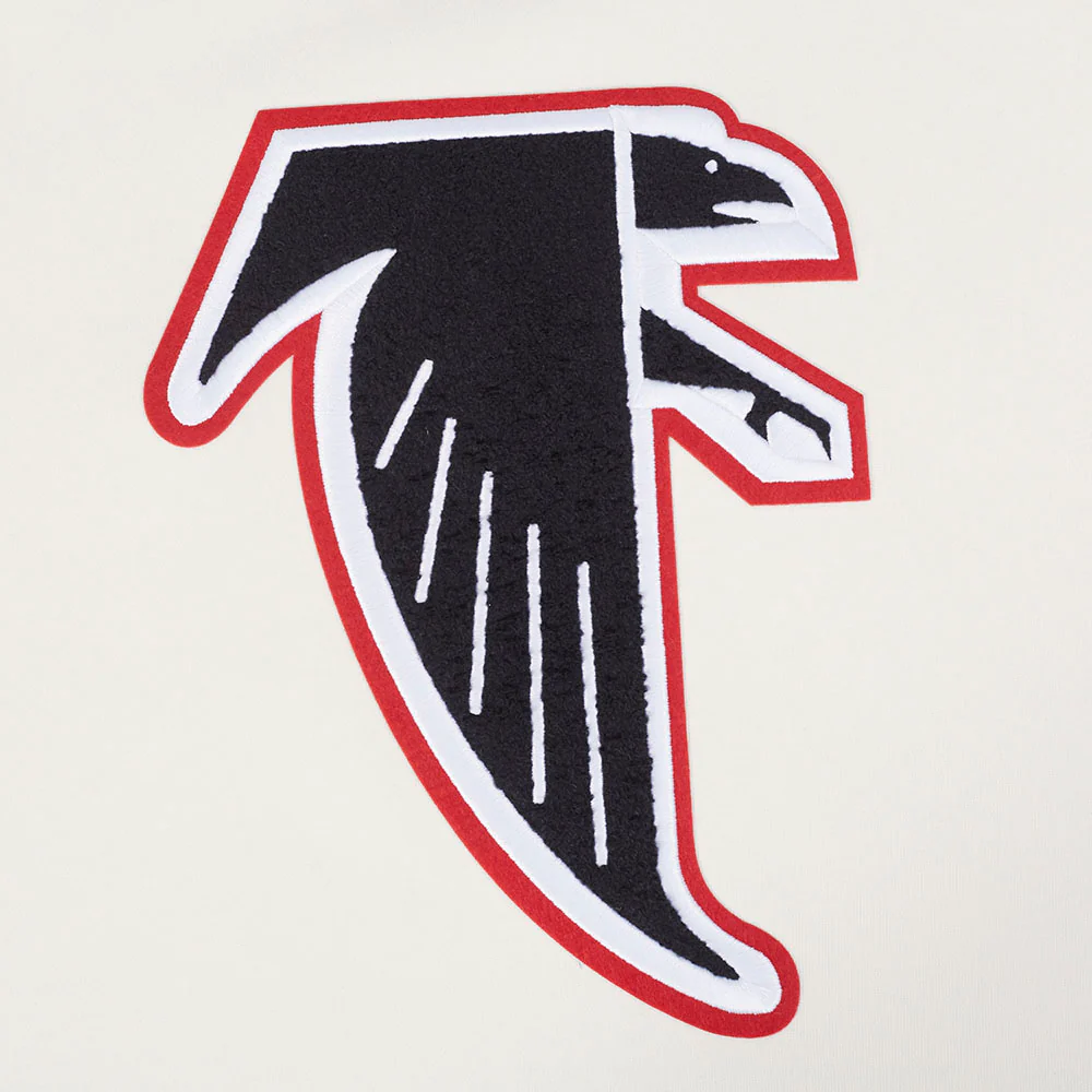 NFL ATLANTA FALCONS RETRO CLASSIC MEN'S PULLOVER HOODIE (EGGSHELL/ RED) - Image 5