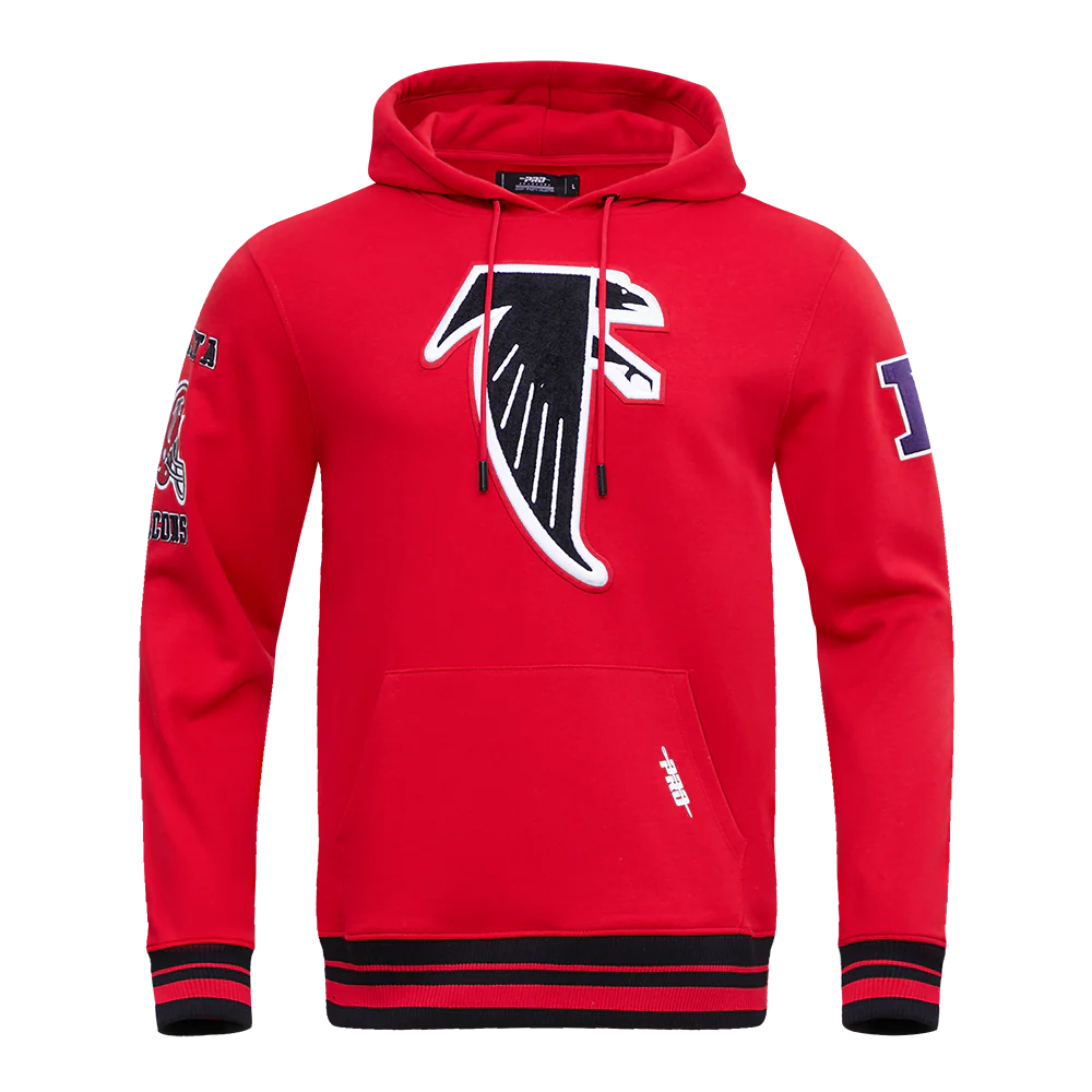 NFL ATLANTA FALCONS RETRO CLASSIC MEN'S PULLOVER HOODIE (RED/BLACK)