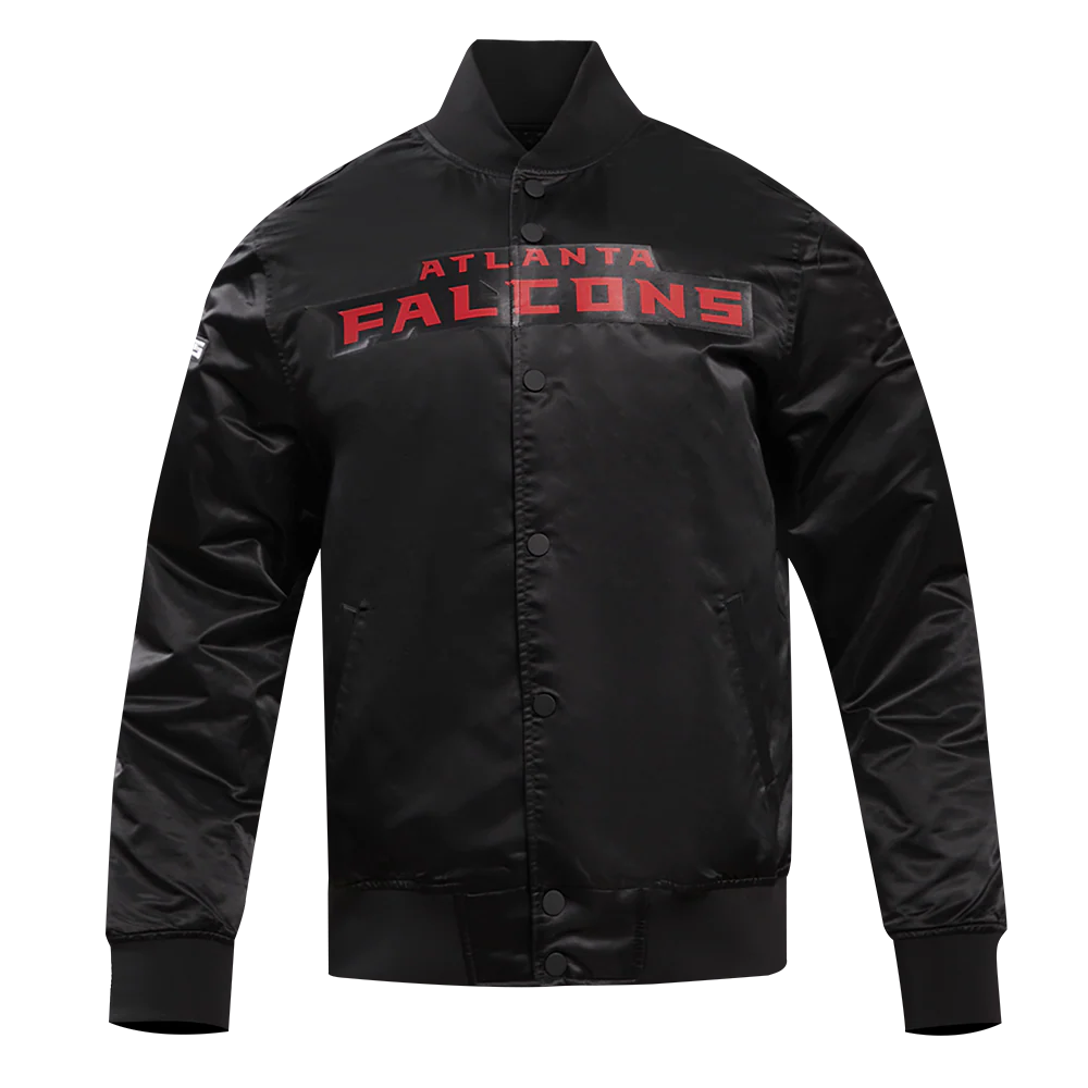 NFL ATLANTA FALCONS BIG LOGO MEN'S SATIN JACKET (BLACK)