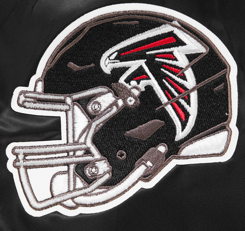 NFL ATLANTA FALCONS BIG LOGO MEN'S SATIN JACKET (BLACK) - Image 7