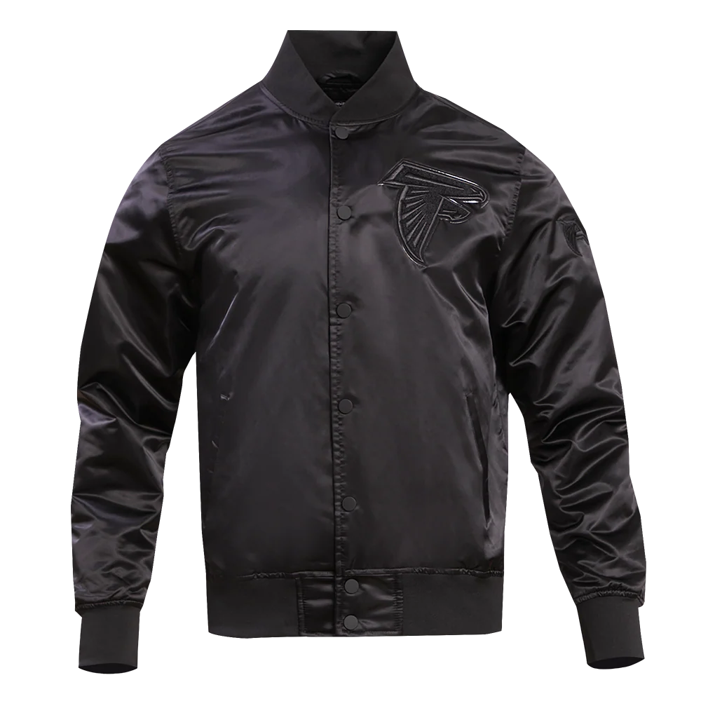NFL ATLANTA FALCONS TRIPLE BLACK SATIN JACKET (TRIPLE BLACK)