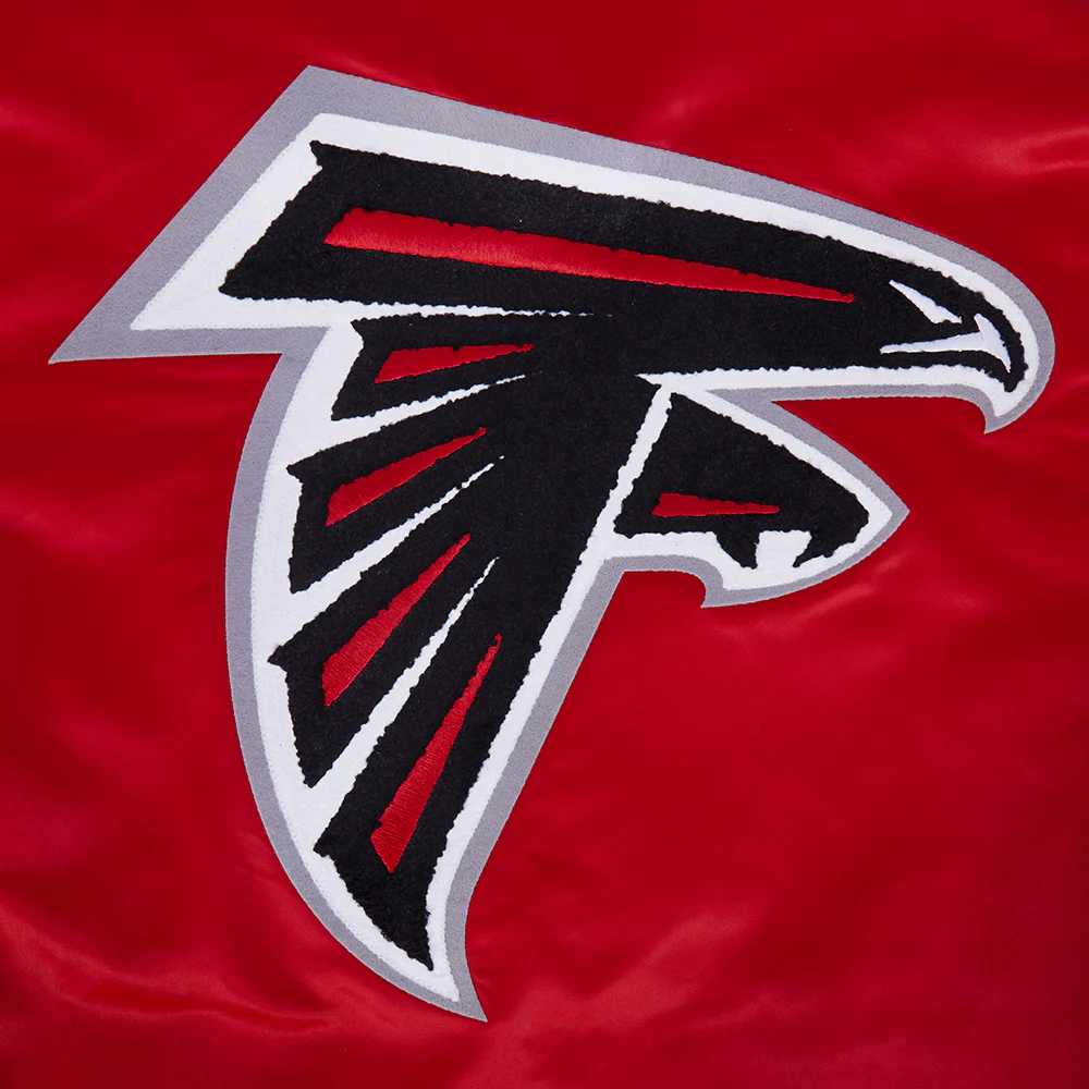 NFL ATLANTA FALCONS MASHUP MEN'S RIB SATIN JACKET (RED/BLACK) - Image 6