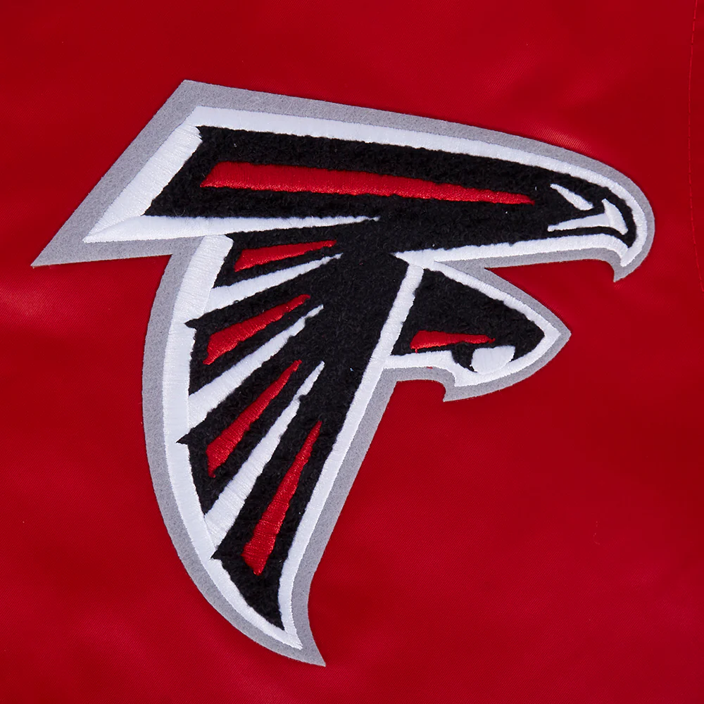 NFL ATLANTA FALCONS MASHUP MEN'S RIB SATIN JACKET (RED/BLACK) - Image 9