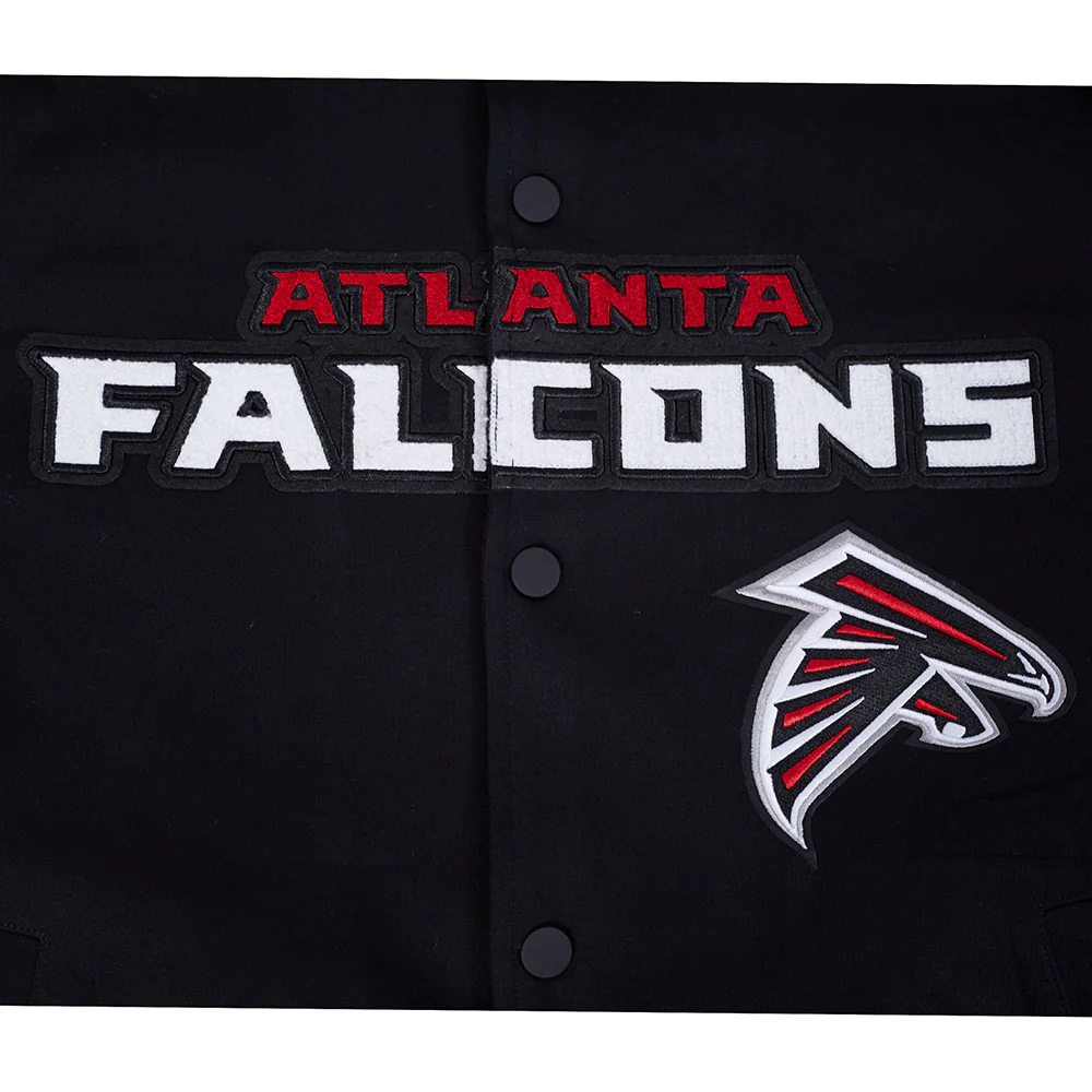 NFL ATLANTA FALCONS PRO GAME DAY MEN'S DBL KNIT JACKET (BLACK/SILVER/WHITE) - Image 14