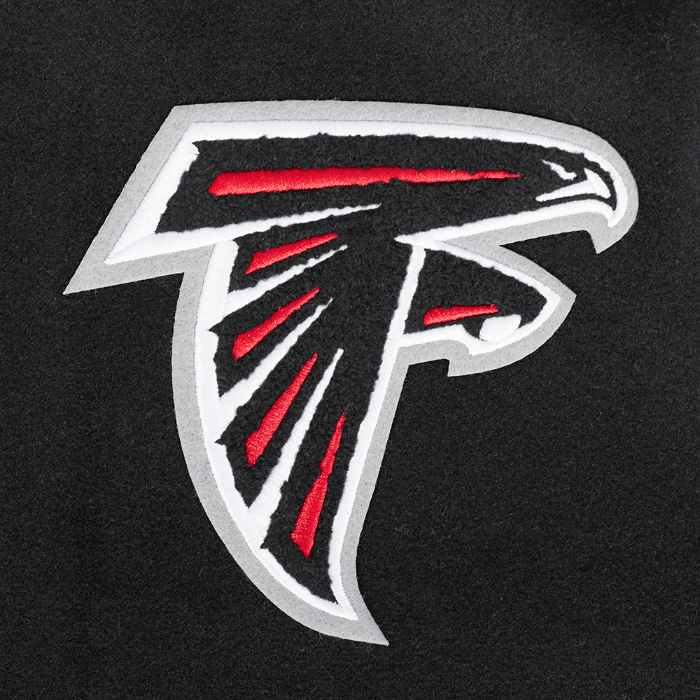 NFL ATLANTA FALCONS CLASSIC WOOL MEN'S VARSITY JACKET (BLACK/WHITE) - Image 5