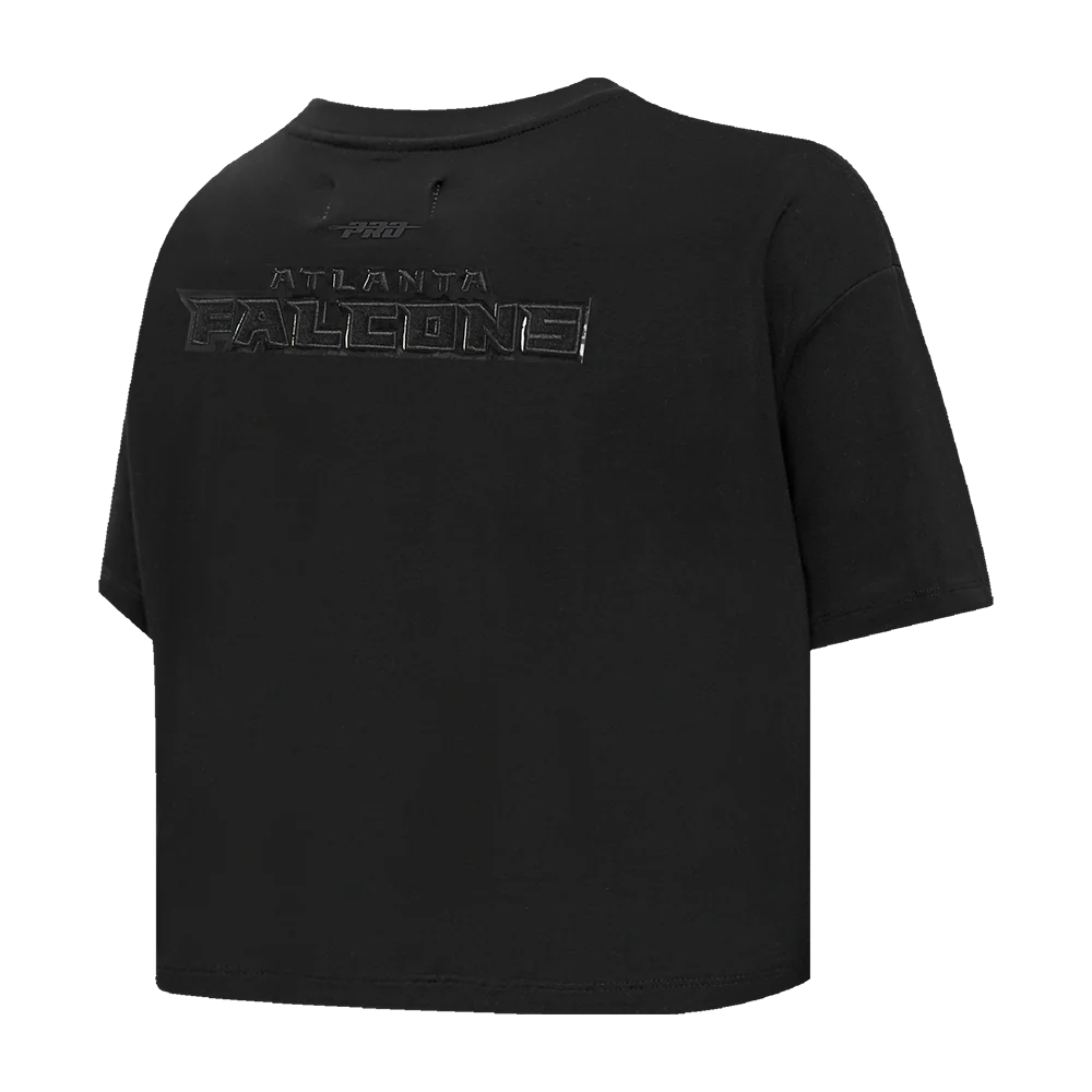 NFL ATLANTA FALCONS TRIPLE BLACK WOMEN'S SINGLE JERSEY BOXY TEE (TRIPLE BLACK) - Image 4