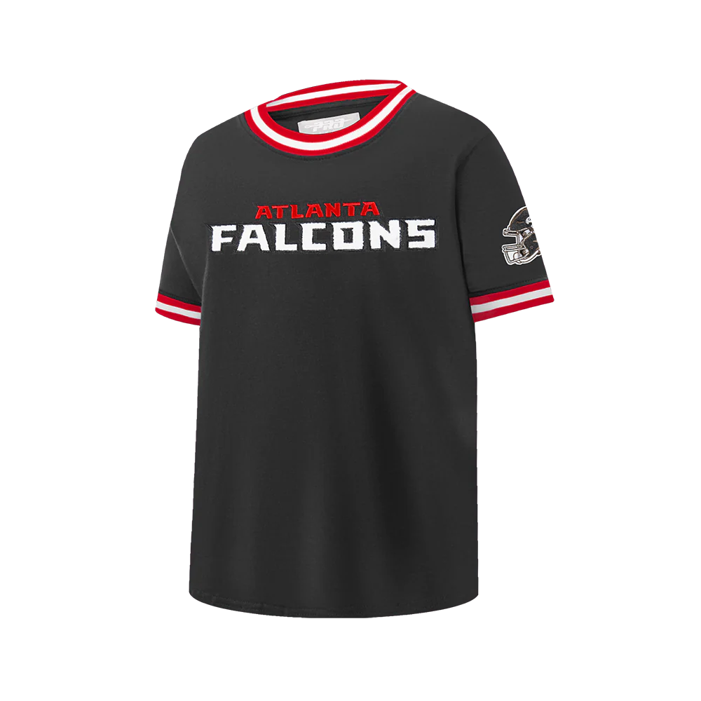 NFL ATLANTA FALCONS CLASSIC BIG BOYS SHORT SLEEVE STRIPED RIB TEE (BLACK/RED) - Image 4