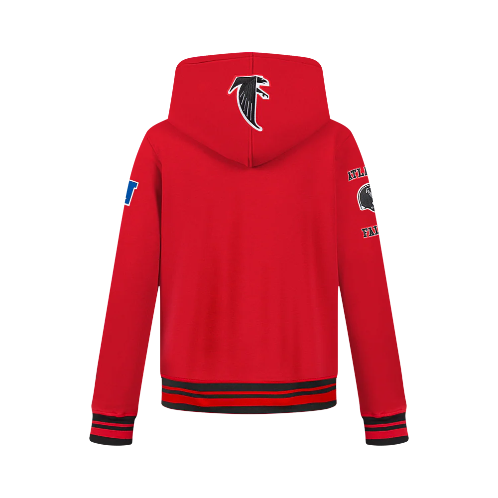 NFL ATLANTA FALCONS RETRO CLASSIC BIG BOYS RIB FLEECE PULLOVER HOODIE (RED/BLACK) - Image 3
