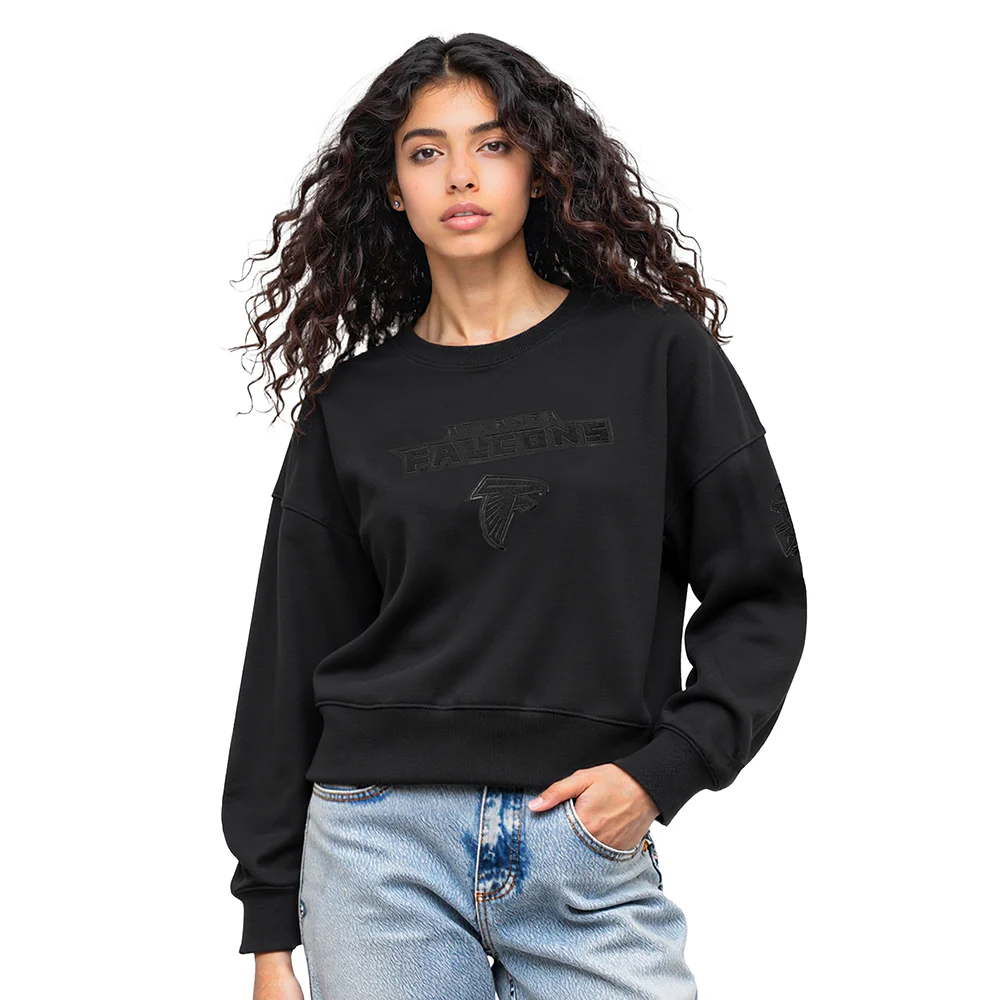 NFL ATLANTA FALCONS TRIPLE BLACK WOMEN'S FLC CREWNECK (TRIPLE BLACK WOMEN'S)