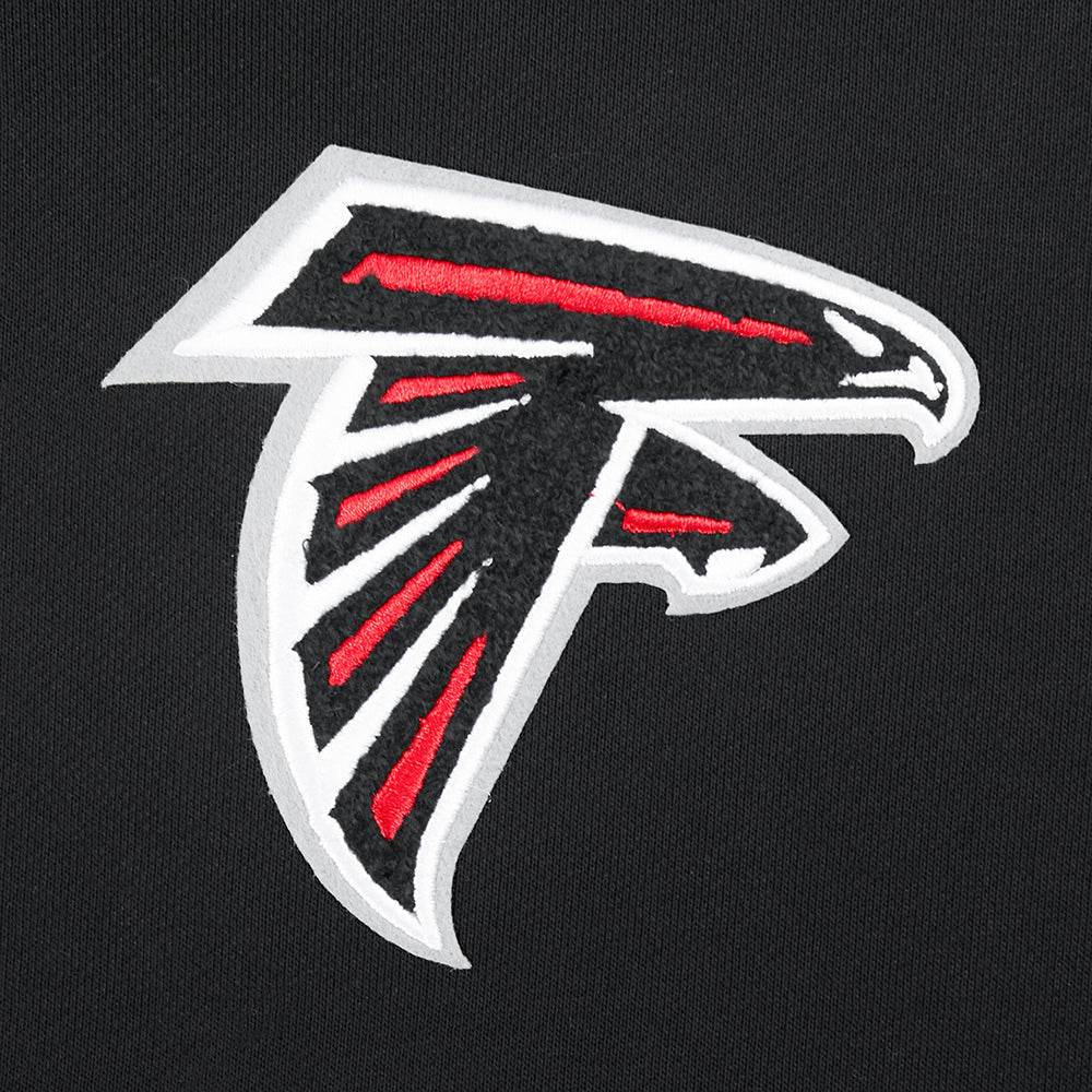 NFL ATLANTA FALCONS MASHUP WOMEN'S RIB CROPPED PO HOODIE (BLACK/RED/BLACK) - Image 8