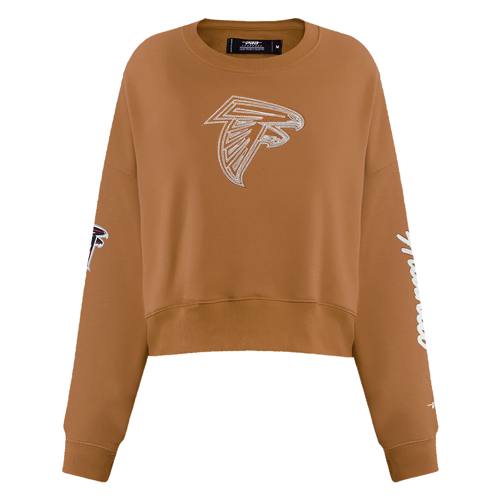 NFL ATLANTA FALCONS PAINT THE CITY WOMEN'S FLC CREWNECK (CLAY BROWN)