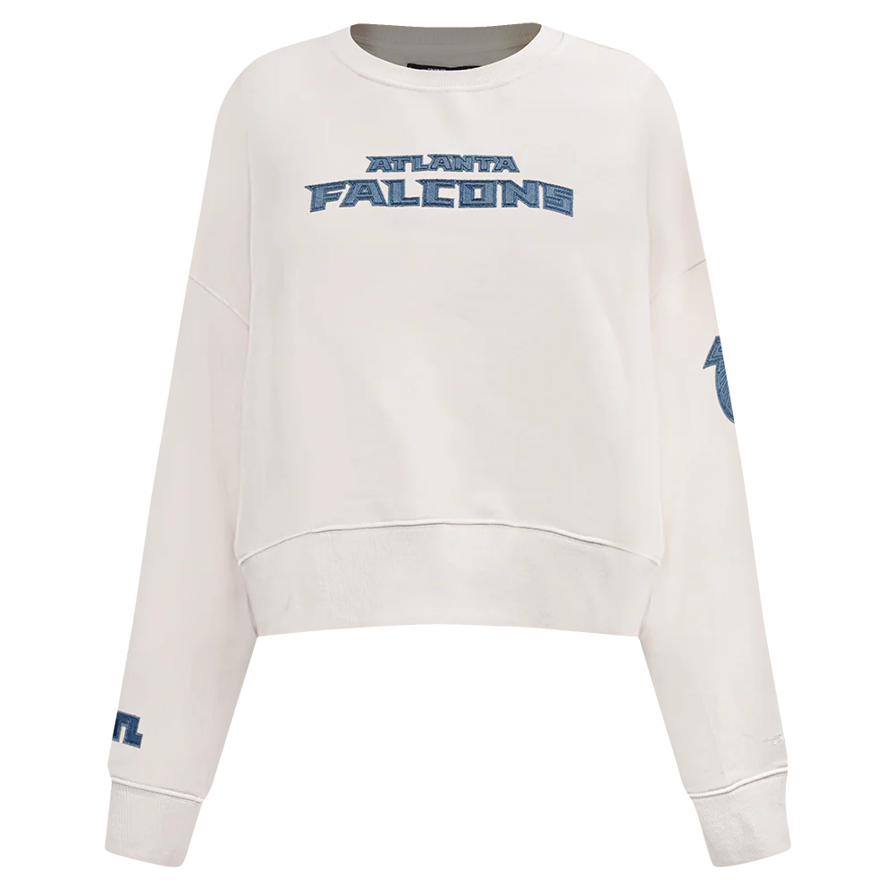 NFL ATLANTA FALCONS VARSITY BLUES WOMEN'S FLC CREWNECK (LINEN) - Image 3