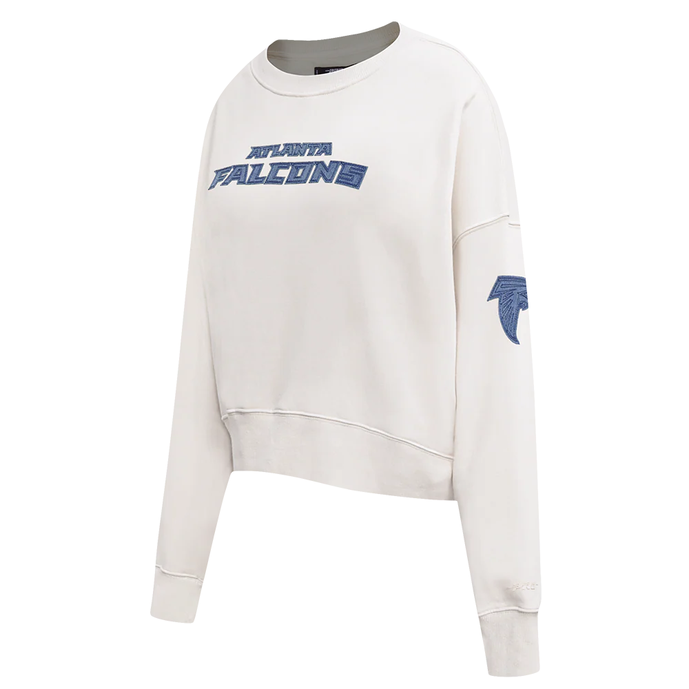 NFL ATLANTA FALCONS VARSITY BLUES WOMEN'S FLC CREWNECK (LINEN) - Image 5