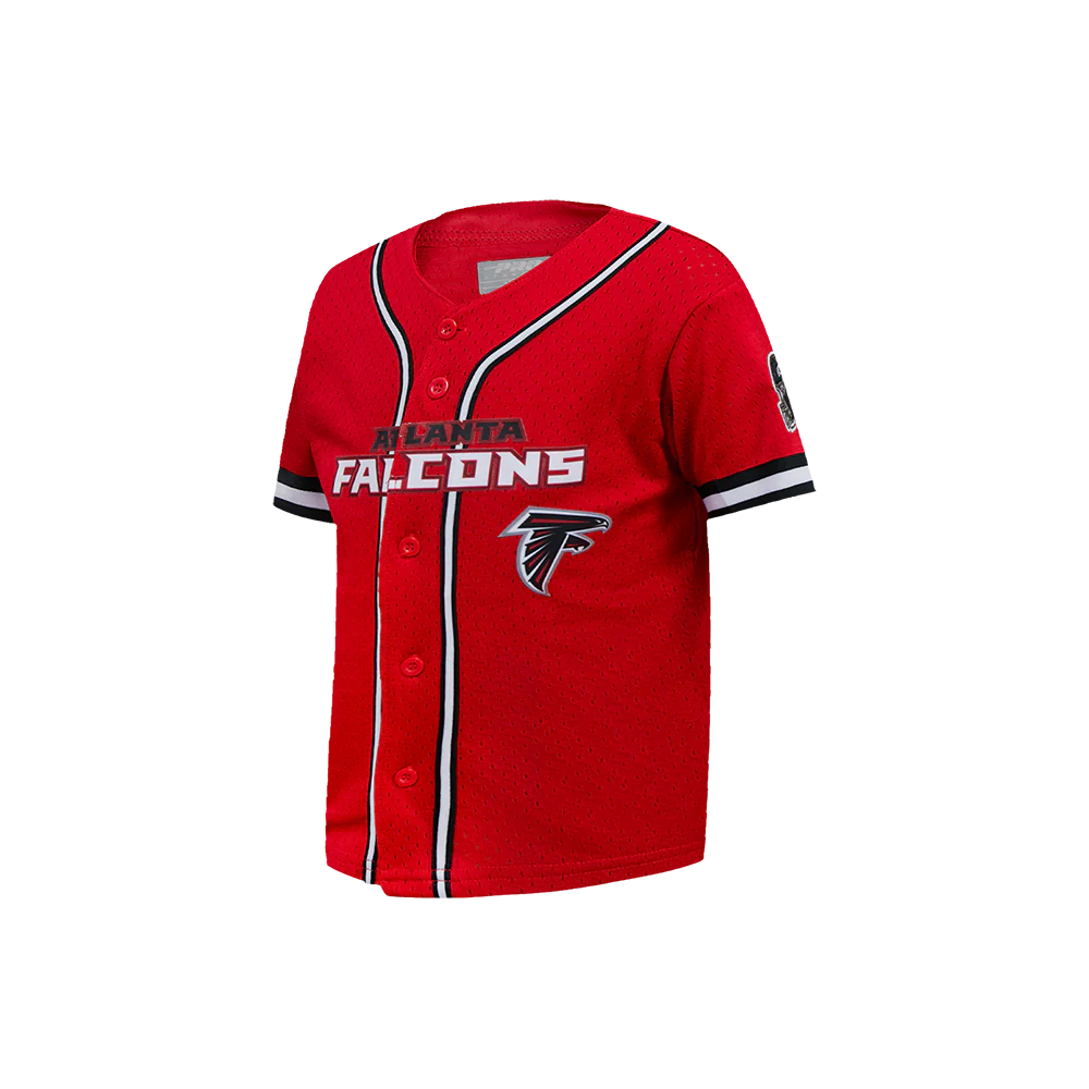 NFL ATLANTA FALCONS CLASSIC LITTLE BOY'S MESH BUTTON DOWN SHIRT (RED/BLACK) - Image 3