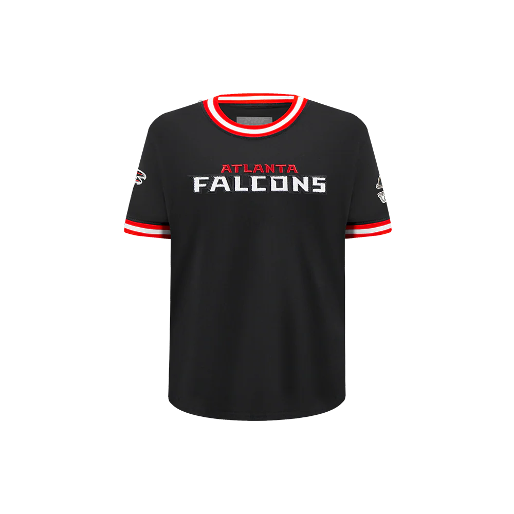 NFL ATLANTA FALCONS CLASSIC LITTLE BOYS SHORT SLEEVE STRIPED RIB TEE (BLACK/RED) - Image 3
