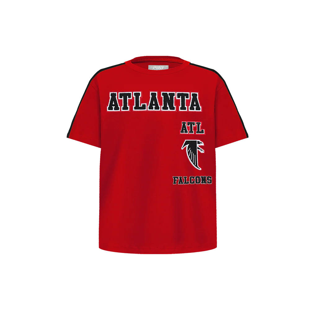 NFL ATLANTA FALCONS RETRO CLASSIC LITTLE BOYS SHORT SLEEVE TAPING TEE (RED/BLACK) - Image 3