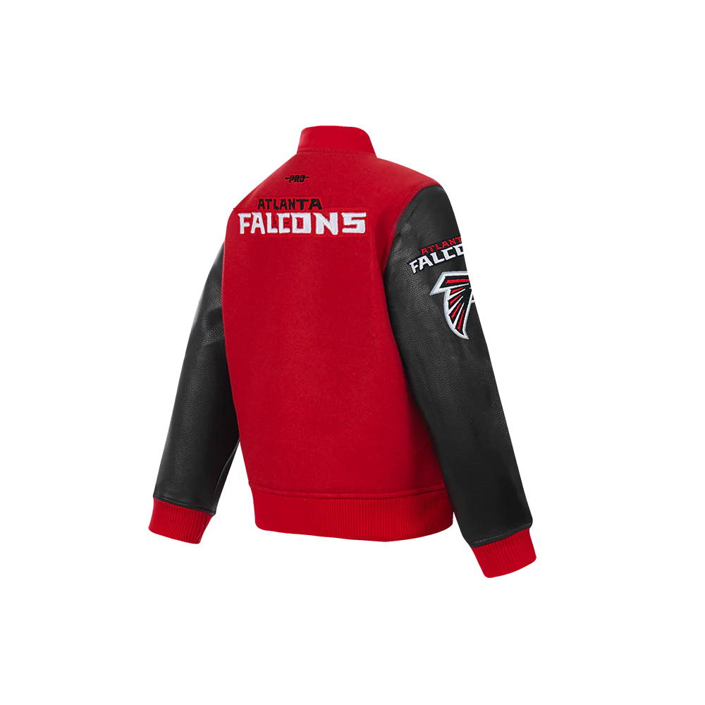NFL ATLANTA FALCONS CLASSIC LITTLE BOYS WOOL VARSITY JACKET (RED/BLACK) - Image 13