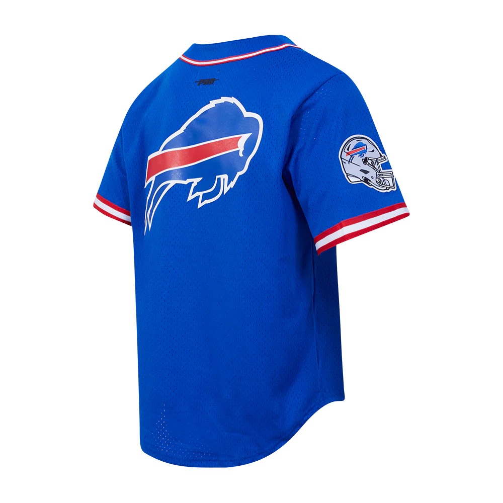 NFL BUFFALO BILLS SCRIPT TAIL MEN'S MESH BUTTON DOWN SHIRT (ROYAL BLUE/RED) - Image 4