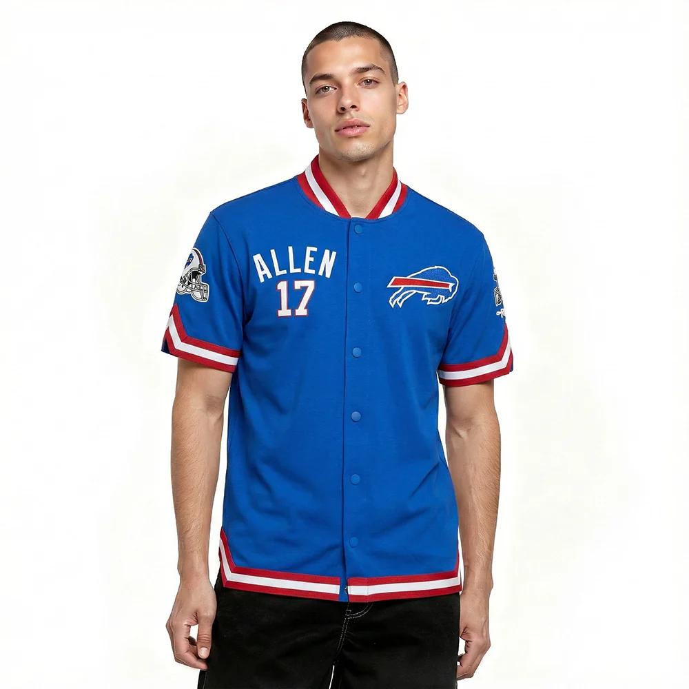 NFL BUFFALO BILLS JOSH ALLEN #17 CLASSIC PNN MEN'S DK WARM UP JACKET (ROYAL BLUE/RED)