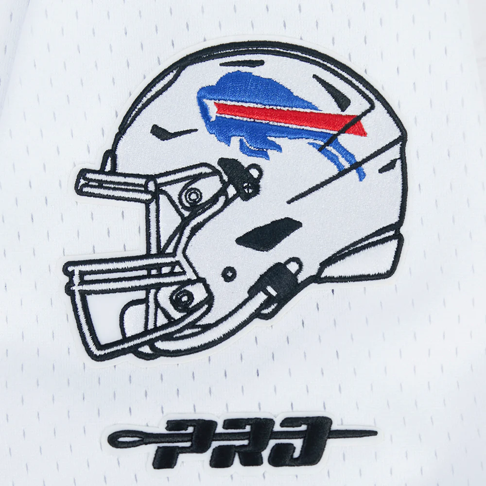 NFL BUFFALO BILLS JOSH ALLEN #17 CLASSIC MESH PNN MEN'S MESH BUTTON DOWN SHIRT (WHITE/ROYAL BLUE) - Image 9