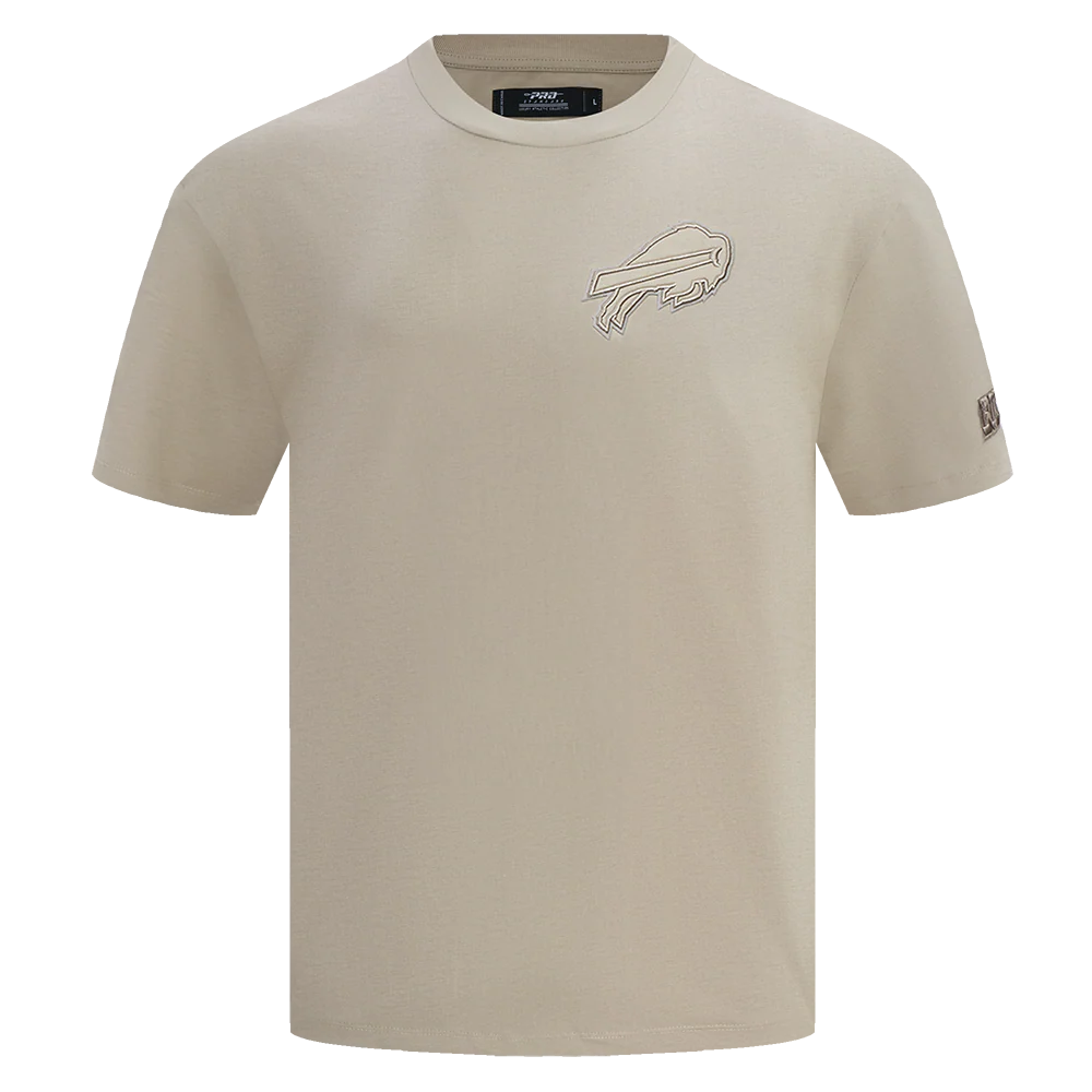 NFL BUFFALO BILLS NEUTRAL COTTON JERSEY DROP SHOULDER TEE (TAUPE)