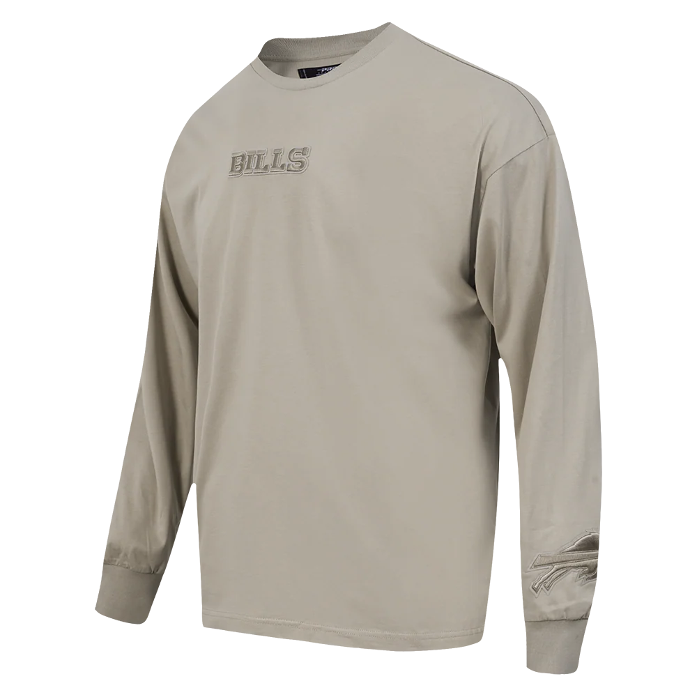 NFL BUFFALO BILLS WINGSPAN MEN'S DROP SHOULDER LS TEE (TAUPE) - Image 4