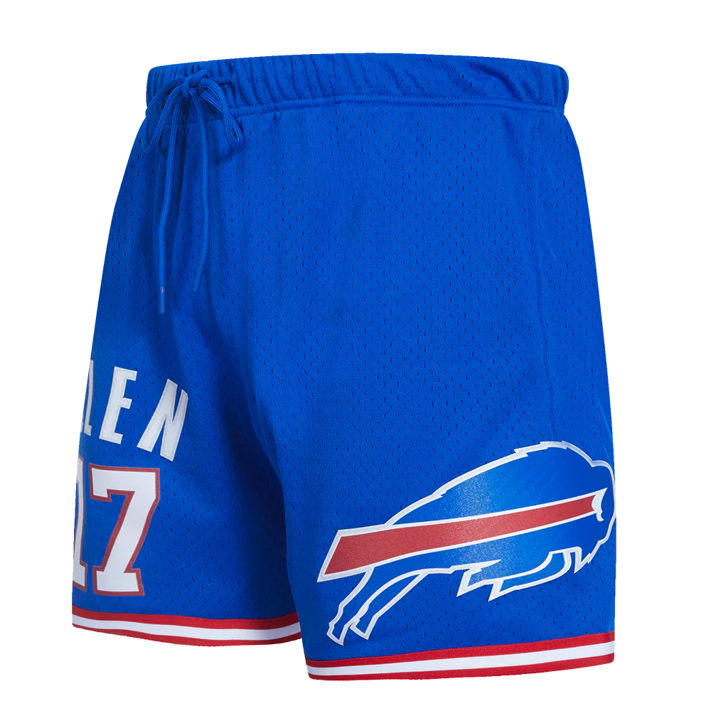 NFL BUFFALO BILLS JOSH ALLEN #17 MEN'S MESH SHORT (ROYAL BLUE/RED)