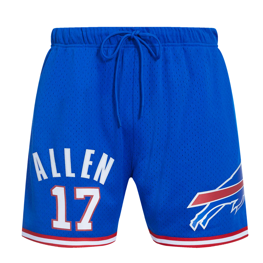 NFL BUFFALO BILLS JOSH ALLEN #17 MEN'S MESH SHORT (ROYAL BLUE/RED) - Image 2