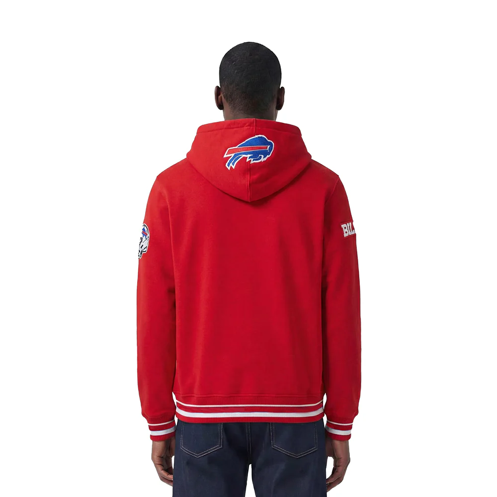 NFL BUFFALO BILLS SCRIPT TAIL MEN'S RIB FLC PO HOODIE (RED) - Image 2