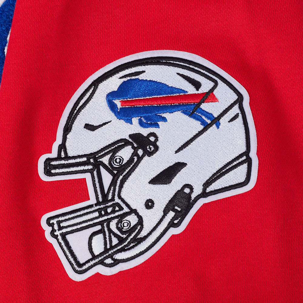 NFL BUFFALO BILLS SCRIPT TAIL MEN'S RIB FLC PO HOODIE (RED) - Image 7