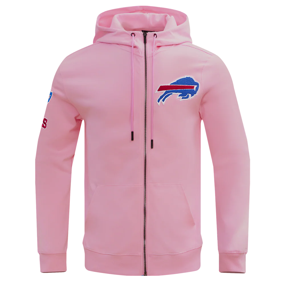 NFL BUFFALO BILLS CLASSIC CHENILLE FULL ZIP HOODIE  (PINK)