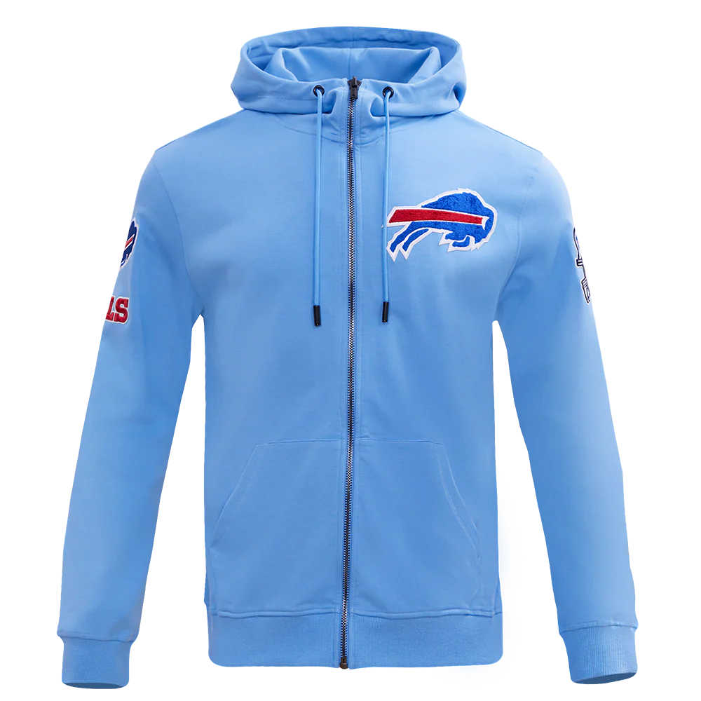NFL BUFFALO BILLS CLASSIC CHENILLE FULL ZIP HOODIE (UNIVERSITY BLUE)