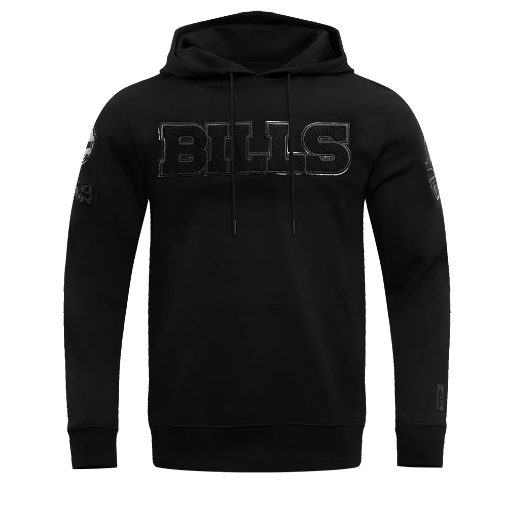 NFL BUFFALO BILLS TRIPLE BLACK MEN'S PULLOVER HOODIE (TRIPLE BLACK)