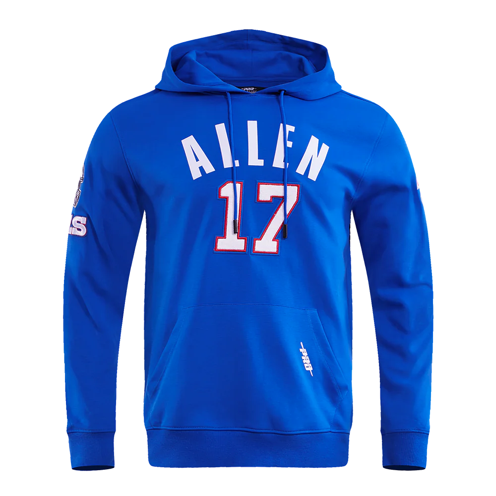 NFL BUFFALO BILLS JOSH ALLEN #17 MEN'S PULLOVER HOODIE (ROYAL BLUE)