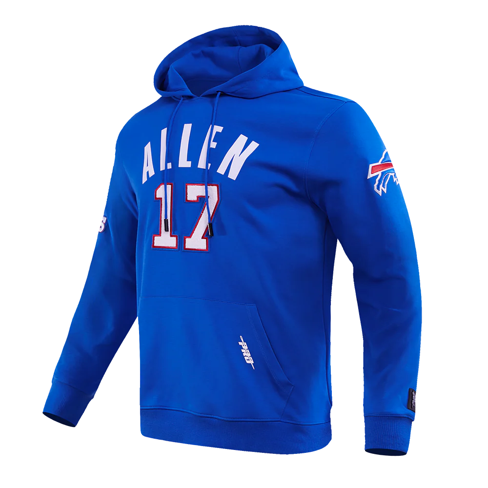 NFL BUFFALO BILLS JOSH ALLEN #17 MEN'S PULLOVER HOODIE (ROYAL BLUE) - Image 2