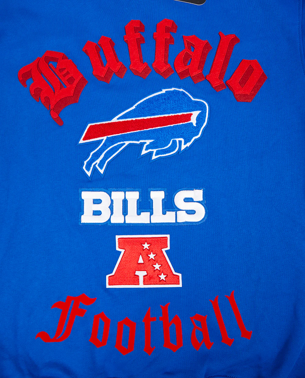 NFL BUFFALO BILLS OLD ENGLISH MEN'S CREWNECK (ROYAL BLUE) - Image 7