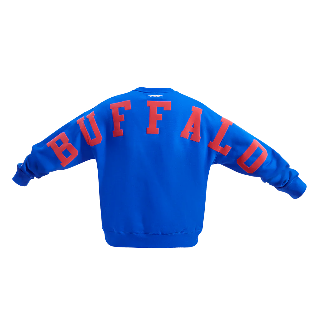 NFL BUFFALO BILLS WINGSPAN MEN'S DROP SHOULDER FLEECE CREWNECK (ROYAL BLUE) - Image 6
