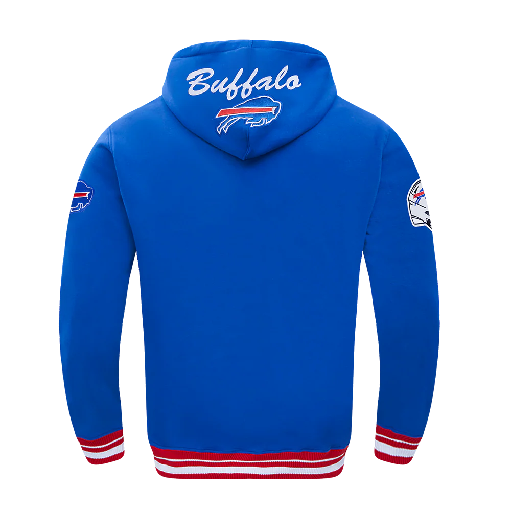 NFL BUFFALO BILLS TEAM BADGE MEN'S RIB PO HOODIE (ROYAL BLUE/RED) - Image 7
