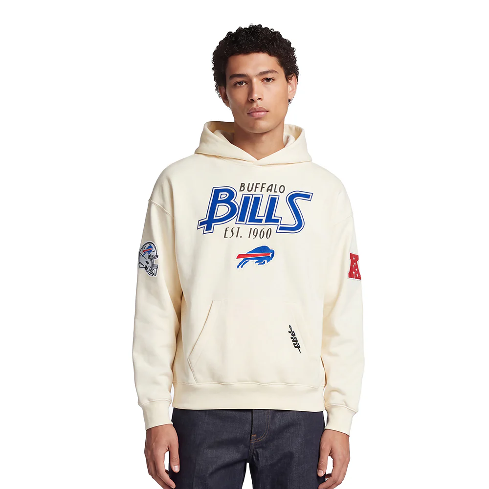 NFL BUFFALO BILLS PARADISE MEN'S PULL OVER HOODIE (EGGSHELL)