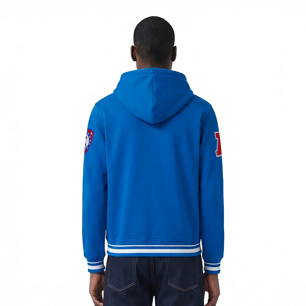 NFL BUFFALO BILLS LETTERMAN MEN'S PULL OVER HOODIE (ROYAL BLUE) - Image 2