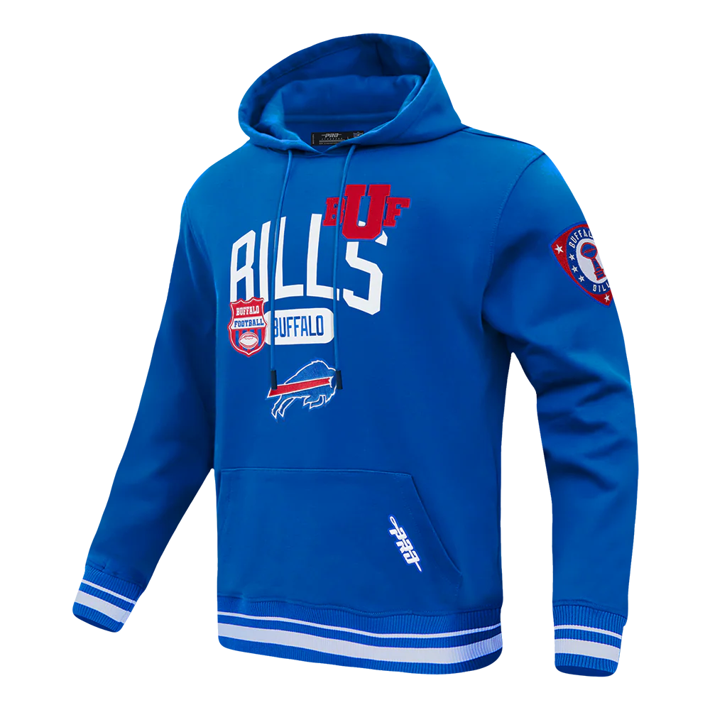 NFL BUFFALO BILLS LETTERMAN MEN'S PULL OVER HOODIE (ROYAL BLUE) - Image 3