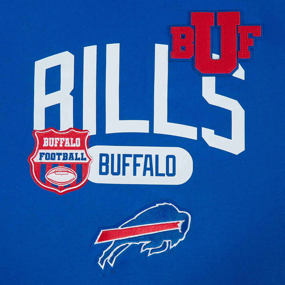 NFL BUFFALO BILLS LETTERMAN MEN'S PULL OVER HOODIE (ROYAL BLUE) - Image 7
