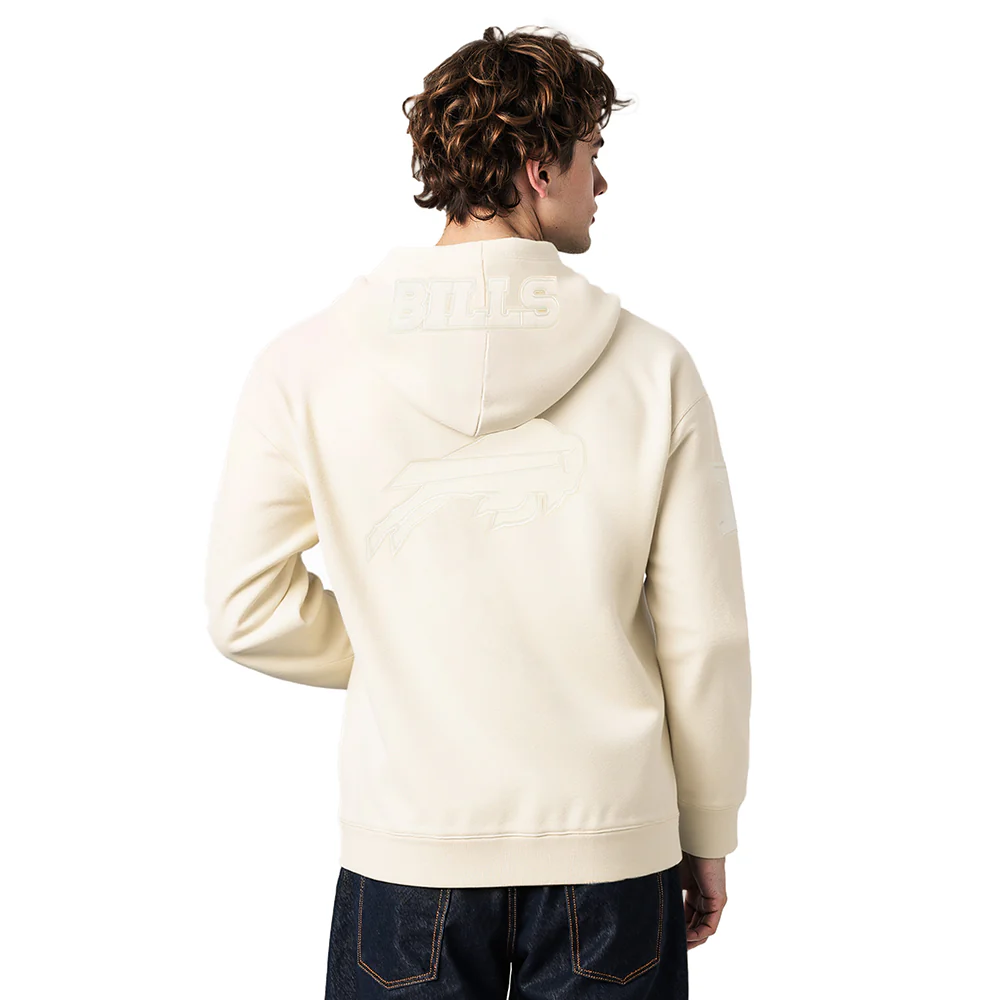 NFL BUFFALO BILLS JOSH ALLEN #17 NEUTRAL PNN MEN'S DROP SHOULDER FLC PO HOODIE (EGGSHELL) - Image 2